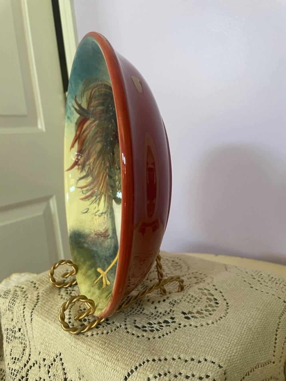 Hand-Painted Rooster certified le rooster pasta bowl - Picture 2 of 3